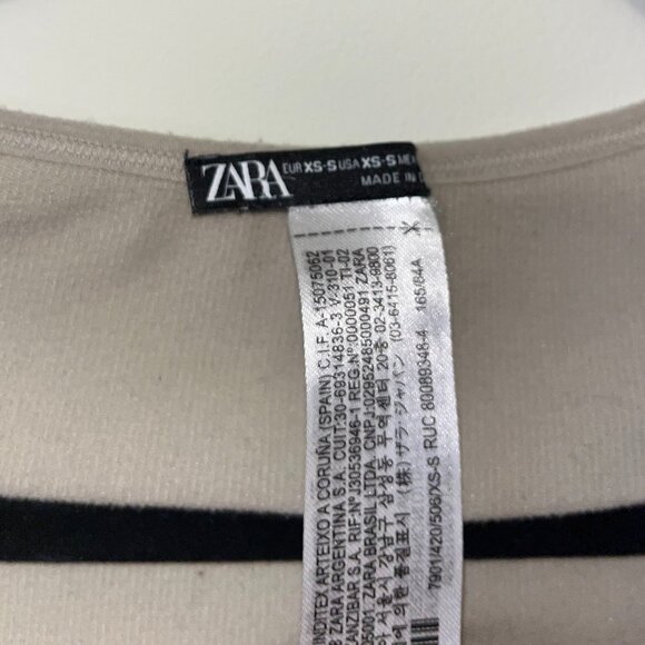 Zara Sage Green Ribbed Longsleeve Scoop Neck Seamless Crop Top | Size XS-S - Picture 3 of 4